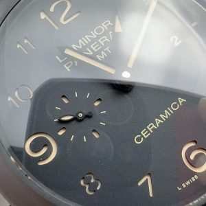 Đồng Hồ Panerai Luminor 1950 3 Days GMT PAM00438 Replica 11 Vỏ Gốm Dây Cao Su 44mm (2)
