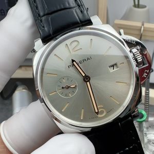 Đồng Hồ Panerai Luminor Due PAM01249 Chế Tác Mặt Xám Bạc Dây Da 42mm (2)