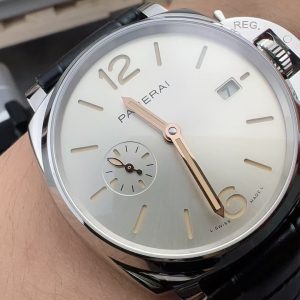 Đồng Hồ Panerai Luminor Due PAM01249 Chế Tác Mặt Xám Bạc Dây Da 42mm (2)