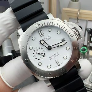 Đồng Hồ Panerai Submersible Bianco PAM02223 Replica 11 Mặt Trắng Dây Cao Su 42mm (2)